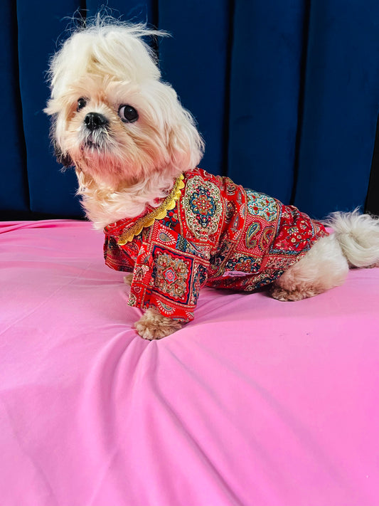 Festive Red Ethnic kurta