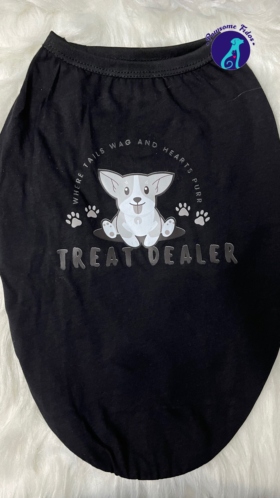 Black Cotton Dog T-Shirt