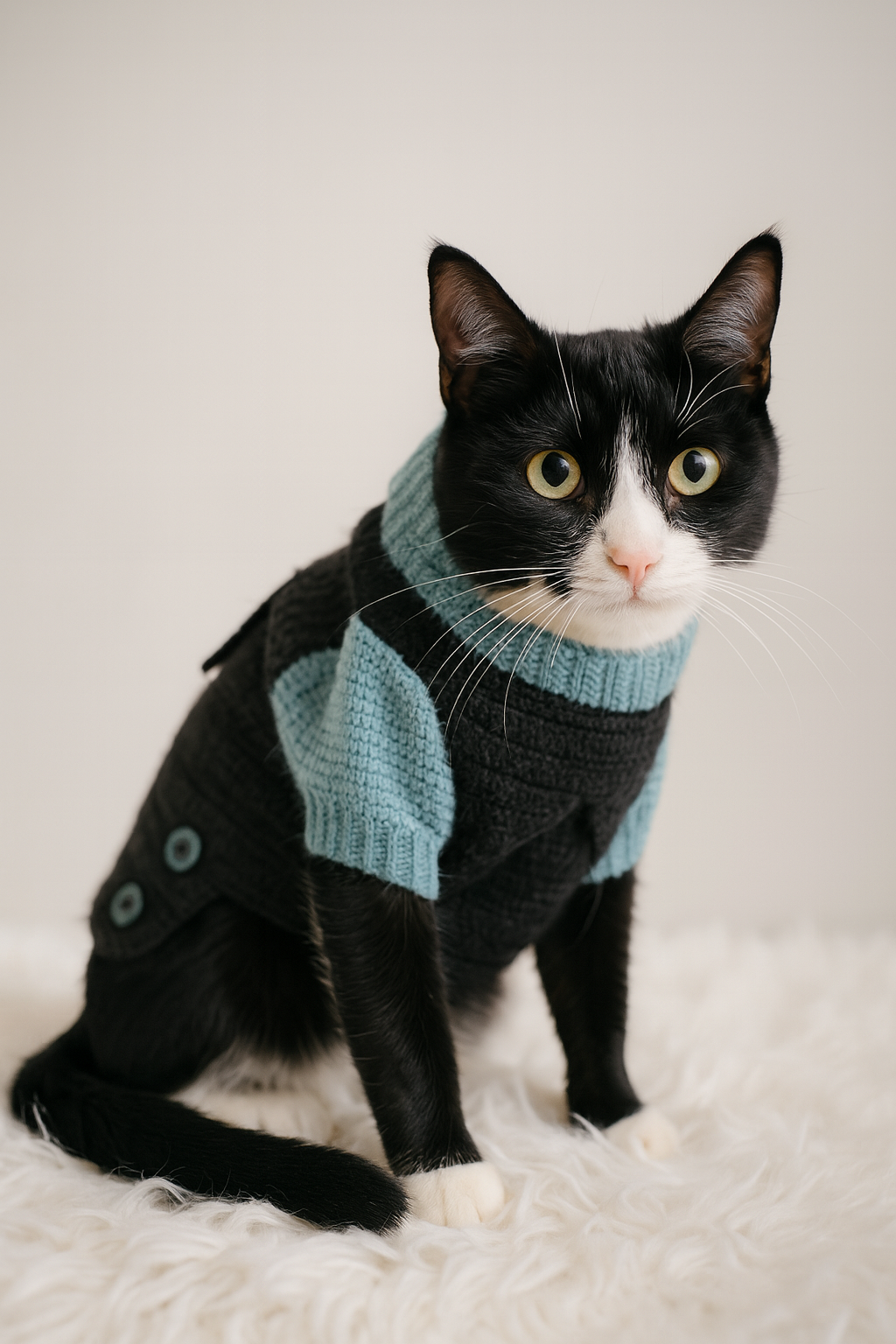 Button square Sweater