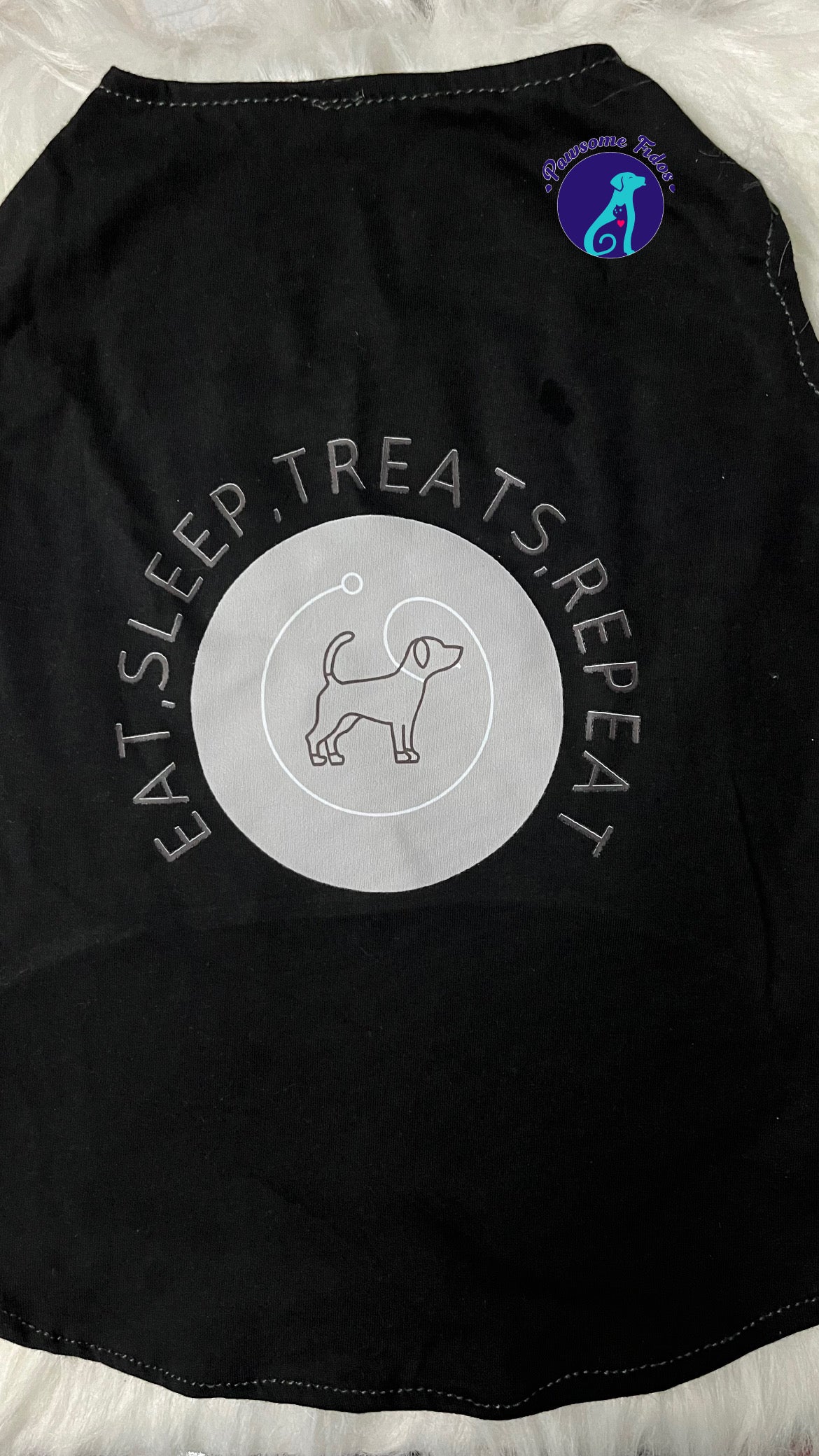 Black Cotton Dog T-Shirt