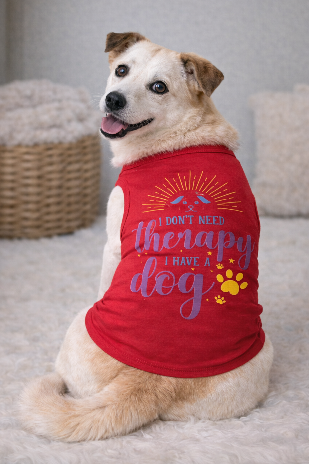Printed Red T-Shirt for Dogs