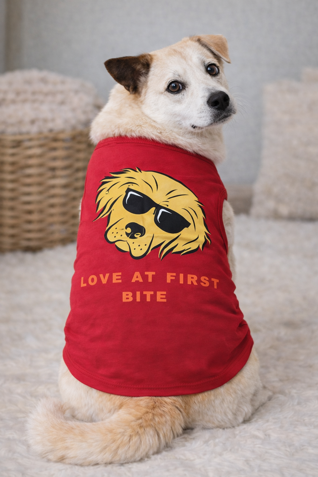 Printed Red T-Shirt for Dogs