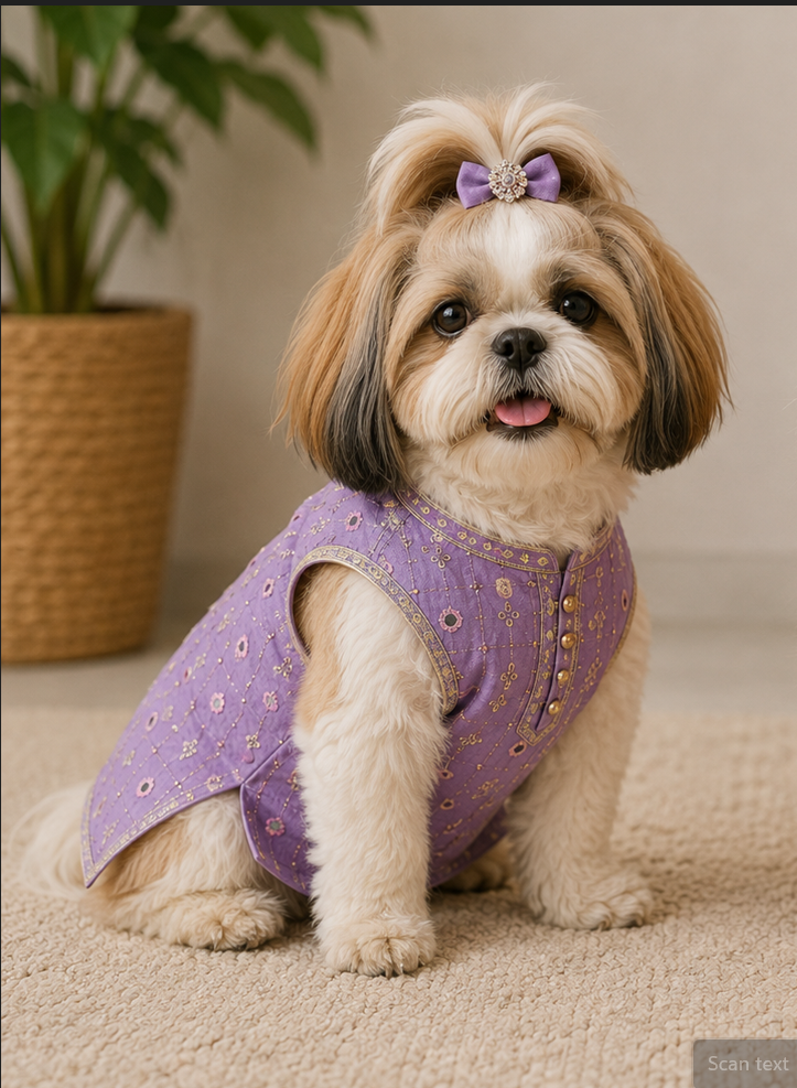 Mirror lavender silk kurta
