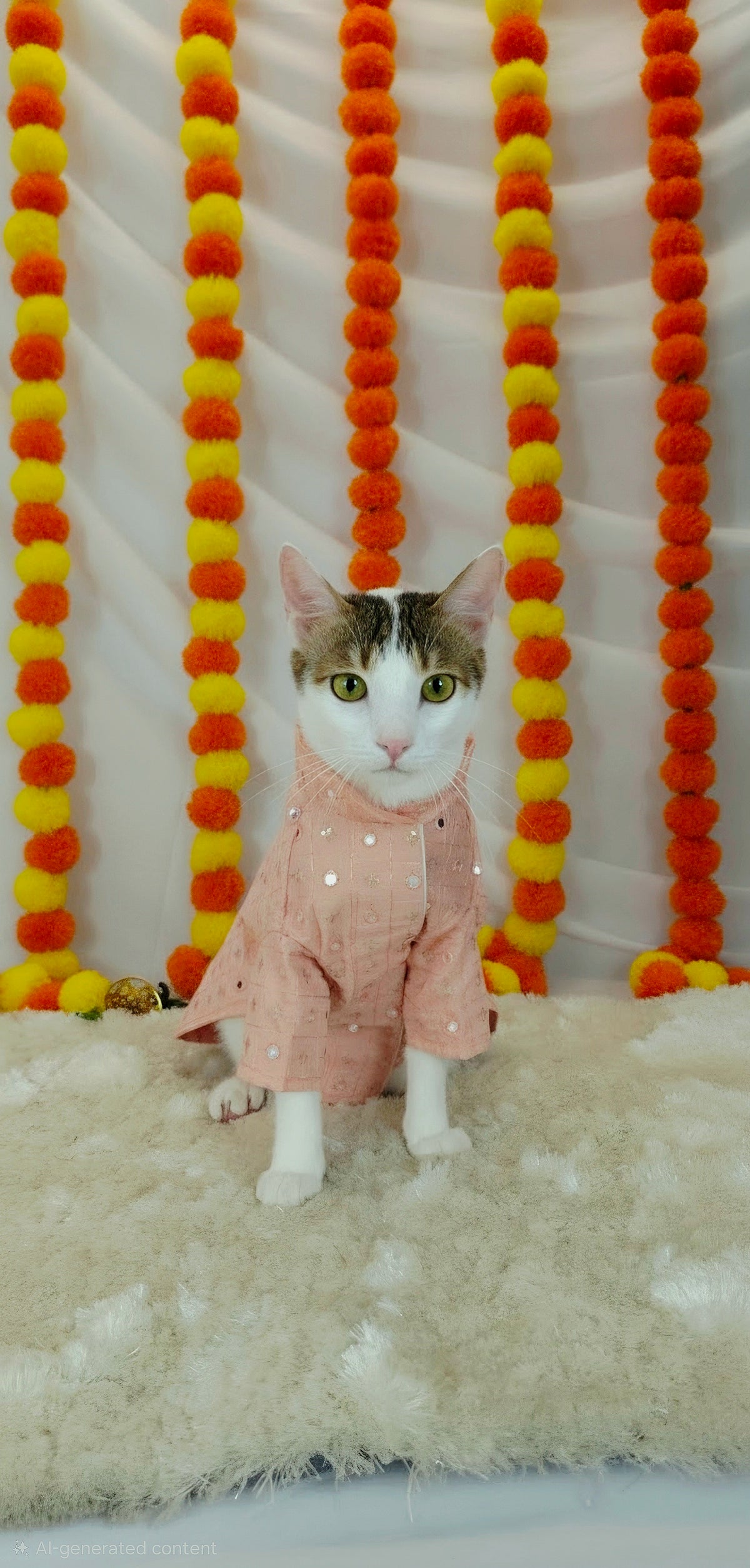 Mirror peach silk kurta