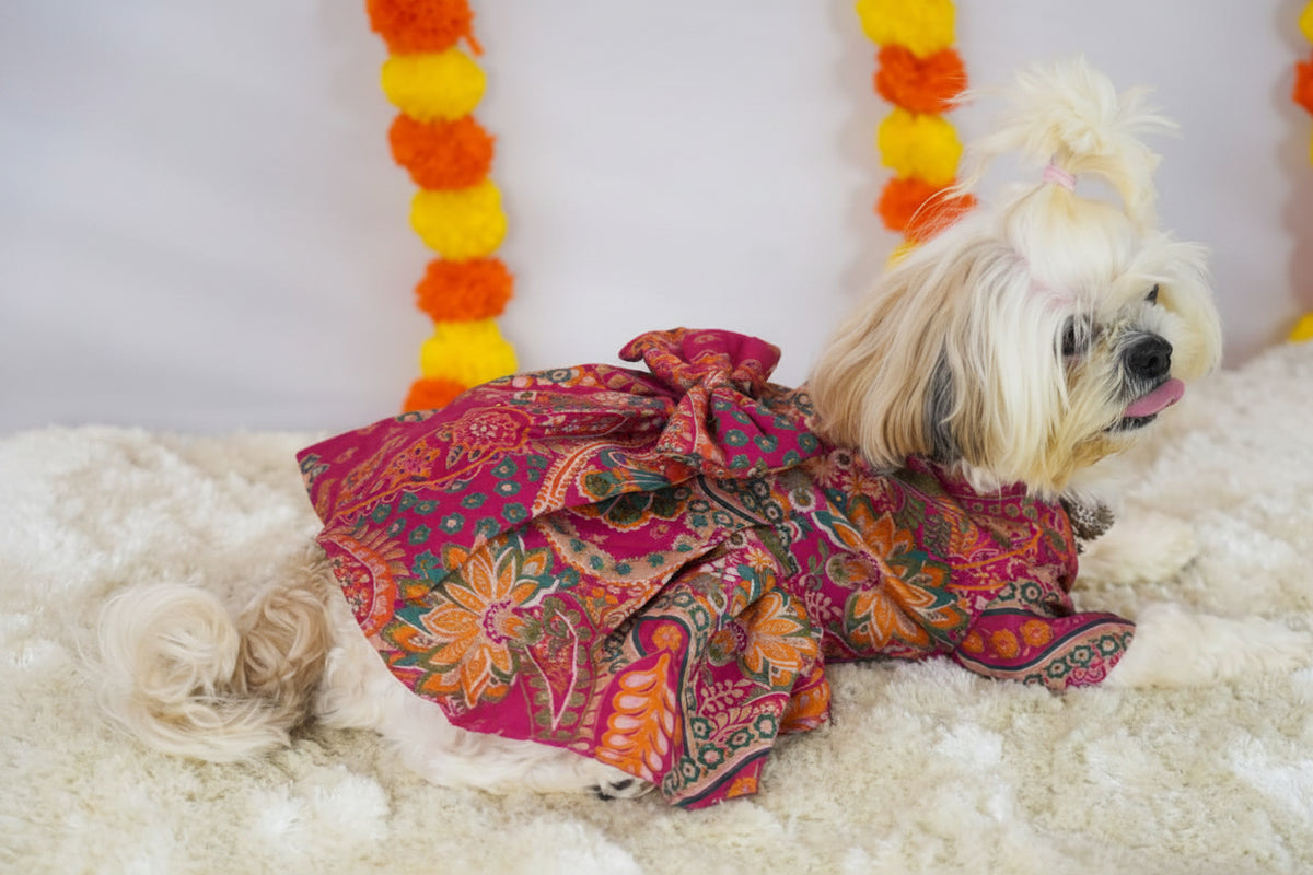 Pink Cotton festive dress